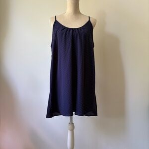 F21 Vibrant Blue & Red Polka Dot Spaghetti Strap Breezy Mini Dress - L